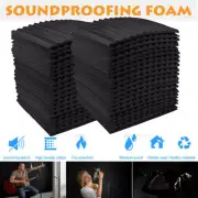 12~96X Acoustic Foam Sound Proof Panel Wall Tiles Record Studio Black 12"x12"x1"