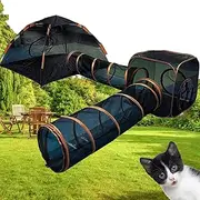 Pop Up Cat Outdoor Enclosure, Portable Pet Cat Tent Tunnel, Dog Cat Indoor Outdoor Play Mesh Tents with Multiple Ways, Foldable Cat Playpen Playhouse for Cats, Rabbits, Ferrets, Small Animals