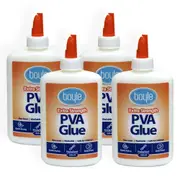 4PK Boyle Washable PVA Kids Craft/DIY Bond Adhesive Clear Glue Non-Toxic 225ml