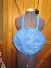 Stone Mountain 100% Genuine Leather blue double handle zip closure New with tag