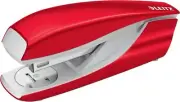 Leitz WOW Stapler, Red Stapler, 30 Sheet Capacity, Ergonomic Metal Body, Include