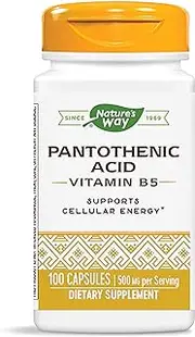 Nature's Way Pantothenic Acid (Vitamin B5) Capsules, 250 mg, 100-Count