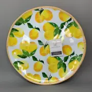 Set of 4 LEMONS Melamine 11” Dinner Plates Lemon Print Farmhouse Rachel Ashwell