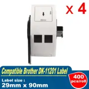 4 Compatible for Brother DK-11201 Address Label 29mm x 90mm QL-500 QL-570 QL-700