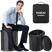 PANKAY Upgraded Portable Toilet for Adults, 16.8" Large Camping Toilet with Soft Seat, Camping Toilets Portable Potty for Adults with Handbag, Comfort, Easy to Clean, Camp Toilet for Car Boat Hiking