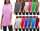 Womens Ladies Short Turn Up Sleeves Button Top Flared Swing Dress Long Tops Plus