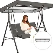 Patio Waterproof Swing Canopy Replacement Cover,Outdoor Sunshade Patio Swing Cover 3 Seater,Swing Top Cover Garden Patio Yard Swing Canopy Cover UV Protection,