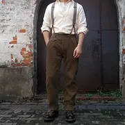 Retro Vintage Roaring 20s 1920s Pants Trousers Corduroy Pants Gentleman Gangster Men's Masquerade Casual Adults' Pants