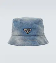 [Prada] Prada Logo denim bucket hat S blue