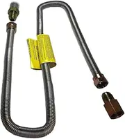 Midwest Hearth Whistle Free Gas Flex Line for Fire Pit and Fireplace - Stainless Steel (36" Long)