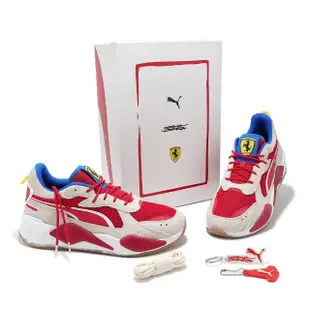 【PUMA】休閒鞋 Ferrari RS-X x JV 男鞋 米 紅 法拉利 麂皮 復古(307817-01)