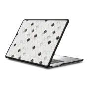 MacBook Air 15-inch (M2 - M4) Impact Case Chic black white silver quatrefoil geometric shape pattern