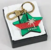 RARE Gucci Plexiglass GG Palm Tree Star Keychain Loved Green/Red Japan EXCULSIVE