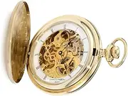 [CHARLES-HUBERT PARIS] Charles Hubert 3906-G Men's Pocket Watch, Mechanical Hand Winding, Skeleton, gold