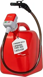 TERA PUMP TRFA01 Battery Powered Gas Fuel Transfer Pump (5th GEN), Auto-Stop, 3.25-ft Long Hose, Gasoline, Diesel, Kerosene, Electric Siphon Pump for Car Truck Tractor Generators Boats Lawn Mower