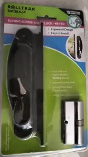 TOP QUALITY ROLLTRAK SLIDING SCREEN DOOR KEYED 3KEY LOCK 8802BLK-5P DIY SECURITY