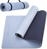 COOLMOON 1/4 Inch Extra Thick Yoga Mat Double-Sided Non Slip,Yoga Gray