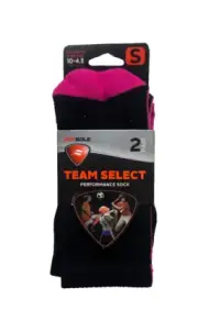 Sof Sole, Team Select Pink/Black Crew Socks. Size Y10-4.5