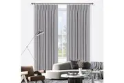Crossroads Total Blockout Thermal Insulated Pleated Curtains Pair 213cm/221cm/250cm Drop
