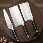 Chef Cleaver Bone Chopper Knife Set Forged Stainless Steel Beef Slicing Butcher