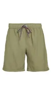 PS Paul Smith Men's Long Zebra Shorts, Khaki, Green, L