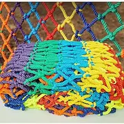 Safety Net Protection Rope Net Safety nets Rope nets Outdoor Play Equipment Storage nets Green Colourful for Stairs Balconies Playgrounds Folding Customisable (4.9x9.8m)