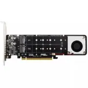 PCIE 4.0 x16 To M.2 M-Key NVME SSD Expansion Card,Supports 4 Nvme M.2 SSD BLACK