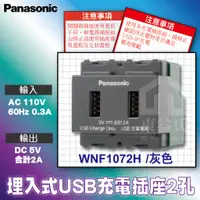 在飛比找蝦皮購物優惠-國際牌Panasonic WNF1072H 埋入式USB充電