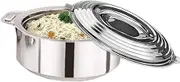 Sahishnu Online And Marketing Stainless Steel Casserole Hot Pot, Steel Serving Pot,Steel Chapati Storage Box,Rotii Serving Pot,Chapati Dabba Silver Length :22,Width:22,Height :12 CM