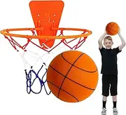 Silent Basketball and Hoop Set, Quiet Basketball Dribbling No Noise with Adjustable Rim, Foam Basketball Indoor, for Home Gym Apartment
