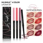 4Color Lip Liner Pencil Set - Waterproof, Creamy Matte Finish Lipstick for Women
