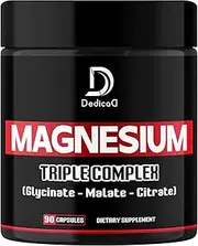 500mg Magnesium Glycinate Supplement (As Magnesium Glycinate, Malate, & Citrate) - 90 Capsules for Muscle Mass, Bone, Energy Production & Immune