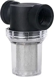 Water Pump Strainer, Garden Hose Sediment Filter, Water Pump Filter, Pipeline Sprayer, Fits for RV Water Tank Pressure Washer Outdoor Hose, 40 mesh (Black)