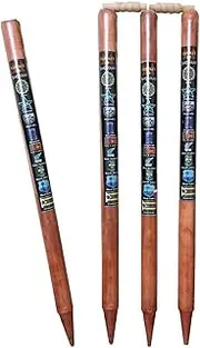 JaHaNa Sports Cricket Wooden Stump (Pack of 3, Rolla Craft Black)