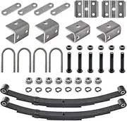 Lonffery Trailer Leaf Spring Kit, 3500lb Tandem Trailer Axle Suspension Kit with 5-1/2" Long U Bolt Kit, 1750lbs Capacity Per Each Spring