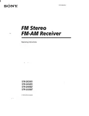 Sony STR-D350Z Amplifier / Receiver Owners Instruction Manual