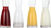 Lily's Home Individual Glass Wine Decanters, Miniature Personal Size Carafes Ideal for Dinner Parties and Wine Tastings, Makes Wonderful Gift. 10 oz. Each, Set of 4
