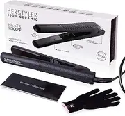Herstyler Superstyler Onyx Ceramic Flat Iron, Ceramic Hair Straightener With Adjustable Temperature, Travel-friendly Dual Voltage Flat Iron