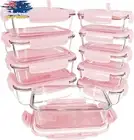 Glass Food Containers 10 Pack Airtight BPA Free Leakproof Microwave Safe Pink