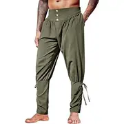 Retro Vintage Medieval Renaissance Pirate Pants Ren Faire Pirate Knight Ritter Viking Solid Colored Men's Pirate Fantasy Halloween Carnival Masquerade Carnival