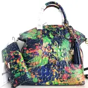 Brahmin Large Duxbury Dome Satchel Festival Leather Bag+Wallet+Long Tassel NWT