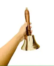 Handmade Hand 8"Bell Large & Heavy School Bell Call Service Bell & Wood gift
