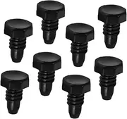 WOONEKY 8pcs Billiard Cues End Protectors Durable Black Plastic Bottom Plugs for Snooker Rods Replacement Covers Compatible with Various for Extended Lifespan