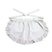 Womens Ruffle Apron Cooking Half Apron Costumes Aprons with Adjustable Waist