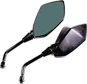 XYZCTEM Heavy Duty Motorcycle Rear View Side Mirrors-10mm Clockwise Threaded Mounting Bolt-Fits for Kawasaki Suzuki Honda Victory and More-Pair