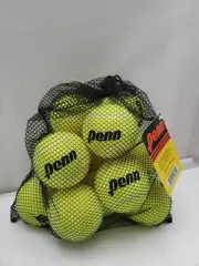 Penn 12 Pressureless Tennis Balls With Reusable Mesh Bag New