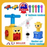 Upgraded Fun Inertia Balloon Powered Car Toys Aerodynamics + Launcher Rocket TK