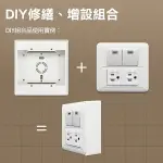 【朝日電工】 TL-2S2H+B 雅白大型夜光雙開雙接地插座明盒組