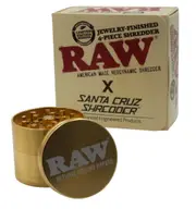 Raw Gold Santa Cruz Shredder Grinder 4 Layers Smoke Spice Tobacco Metal Crusher