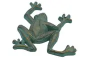 Mr Gecko Cast Iron Cute Handcrafted Frog Decor Figurine Statue Verdigris